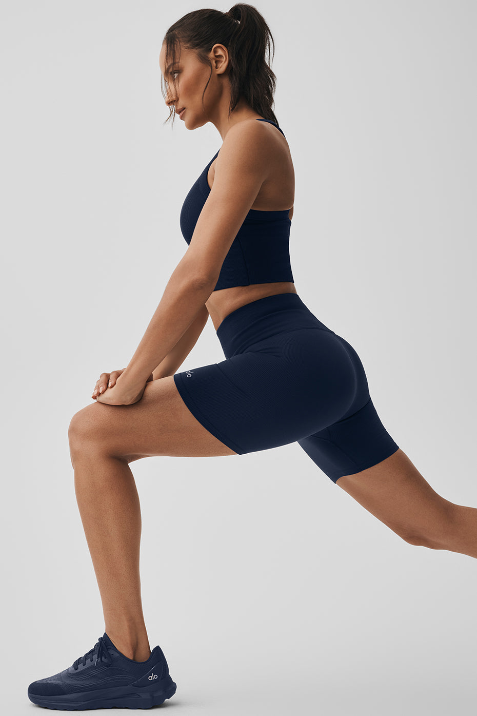 alo 5" Seamless Ribbed Favorite Short - Navy