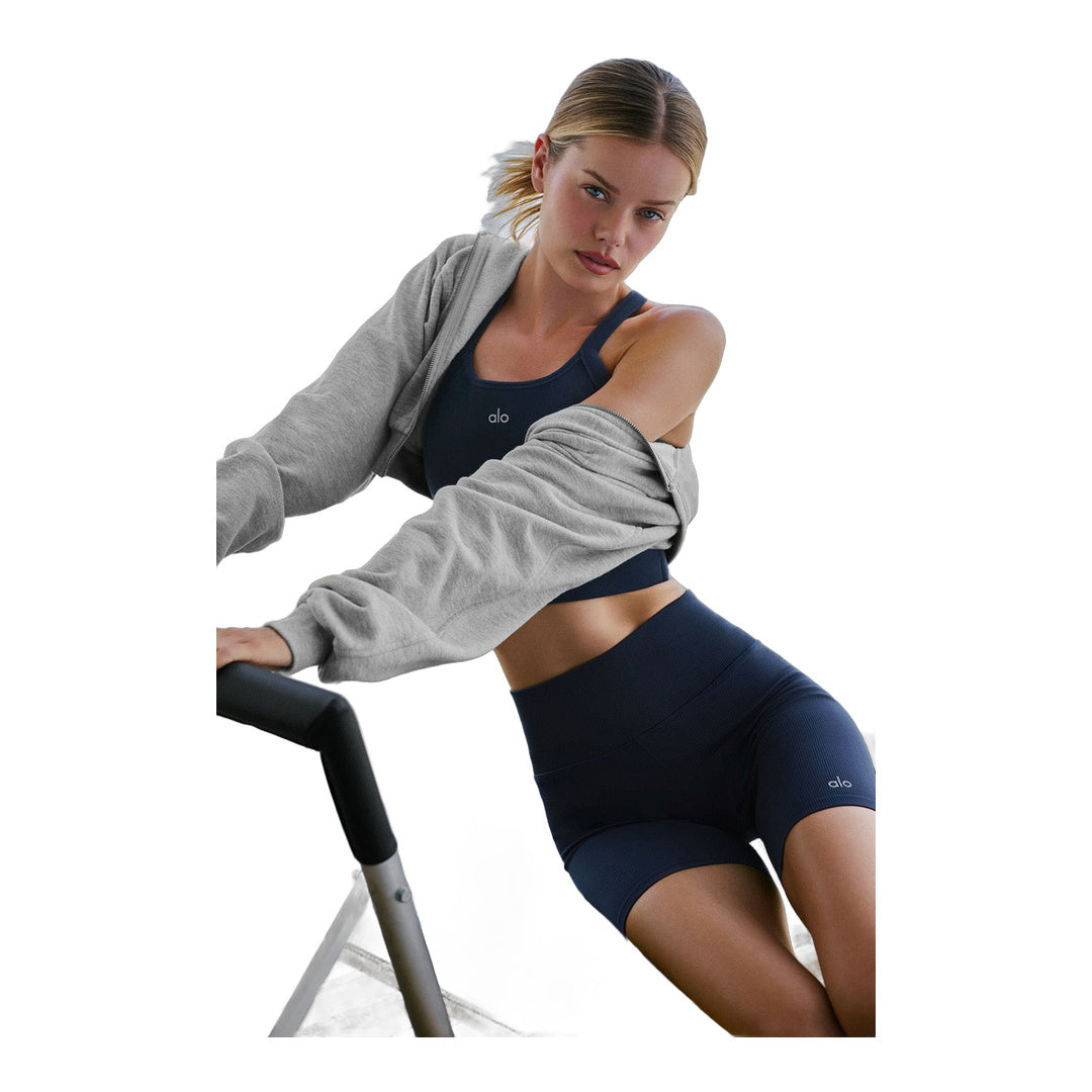 alo 5" Seamless Ribbed Favorite Short - Navy