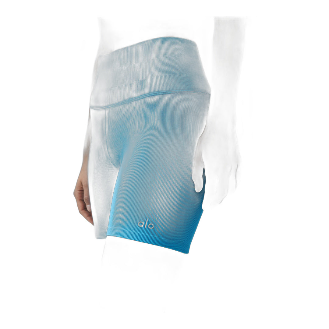 alo 5" Seamless Ribbed Favorite Short - Azure Blue