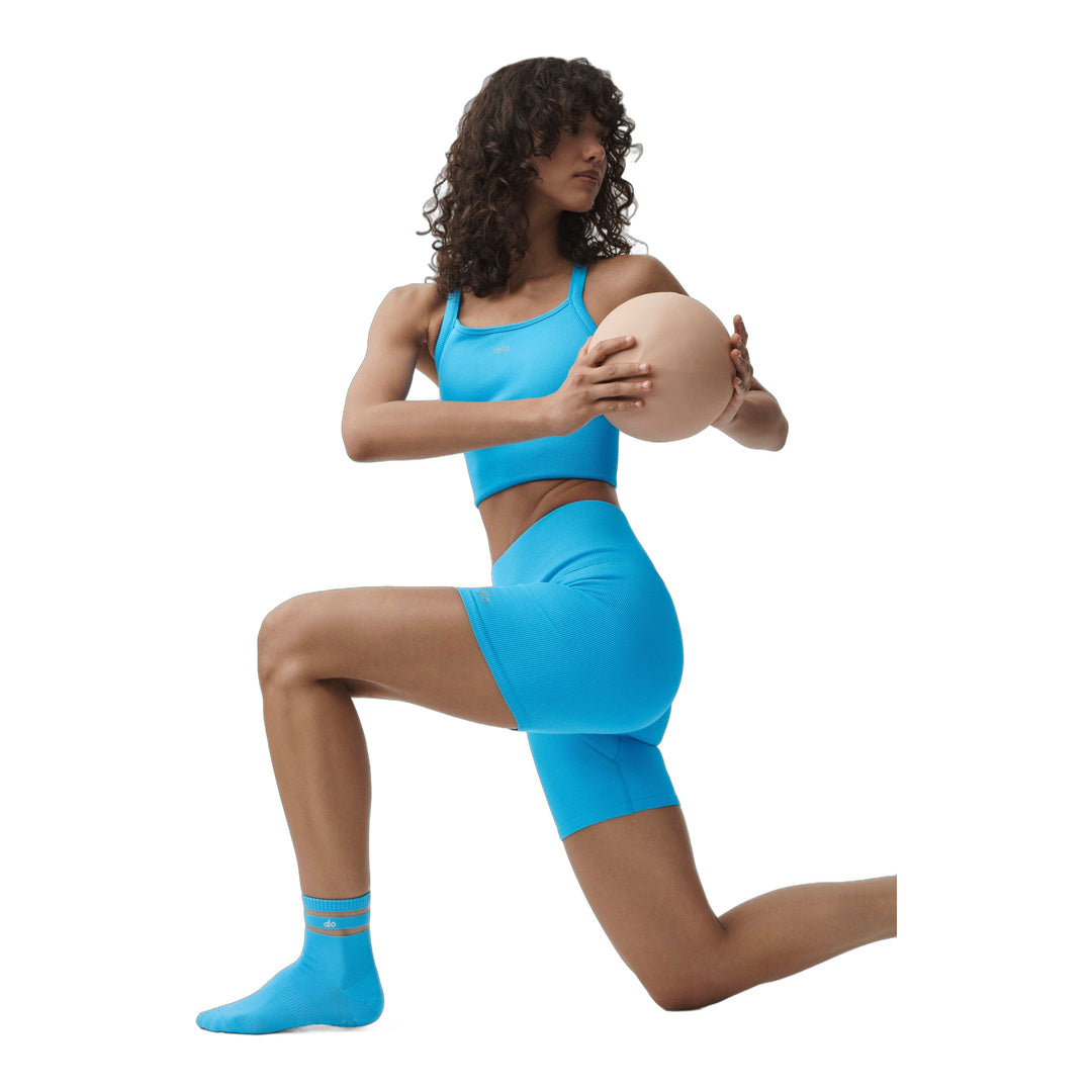 alo 5" Seamless Ribbed Favorite Short - Azure Blue