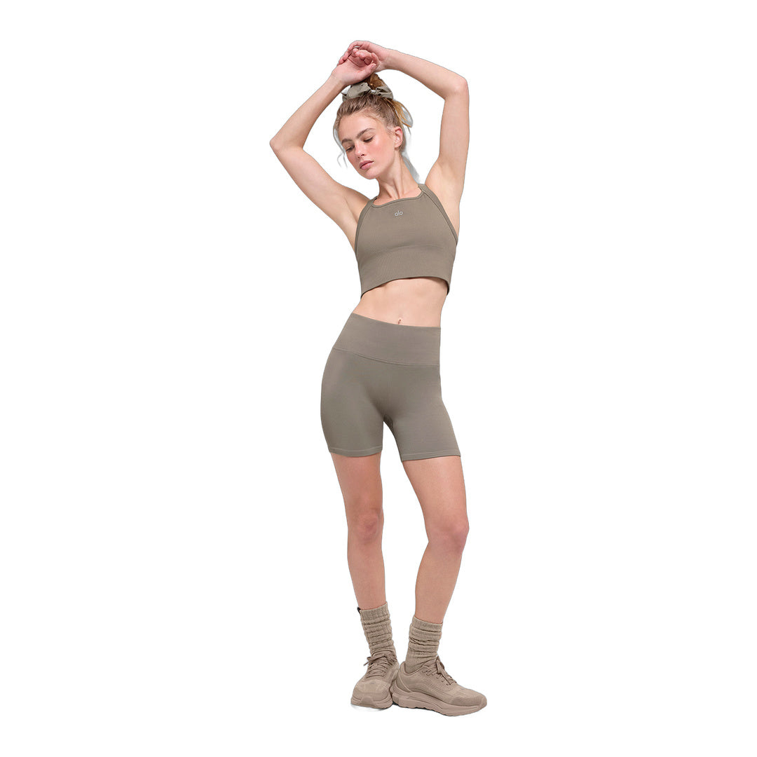 alo 5" Seamless Ribbed Favorite Short - Light Cocoa