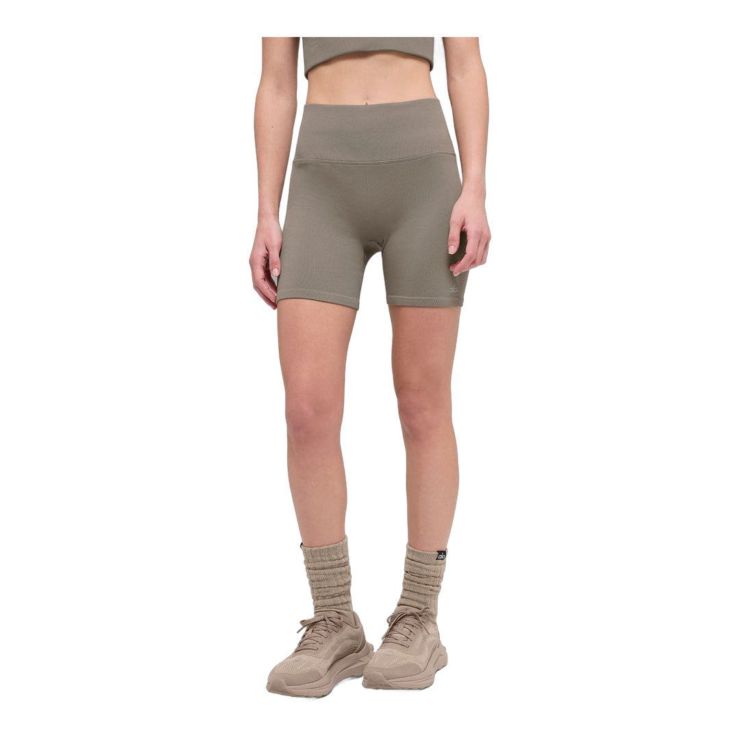 alo 5" Seamless Ribbed Favorite Short - Light Cocoa