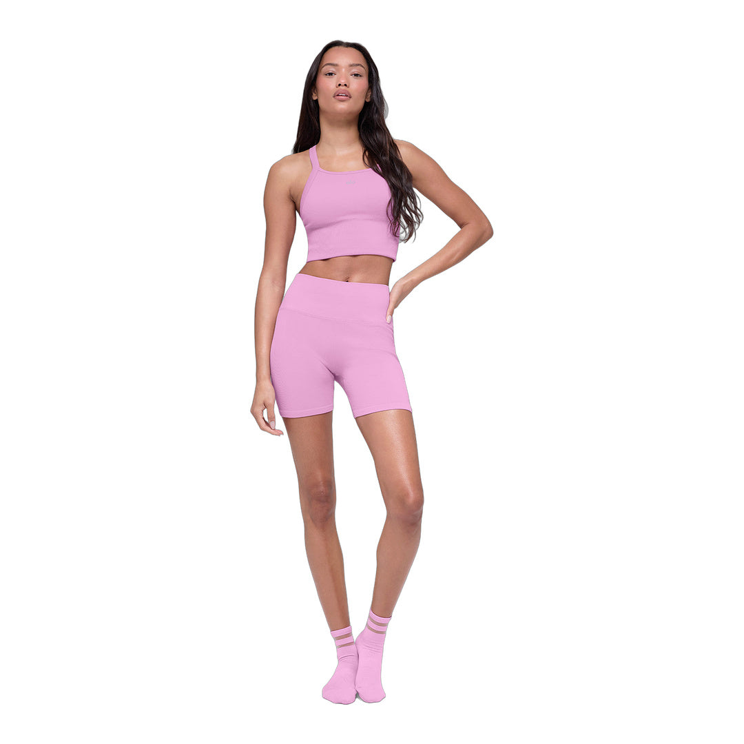 alo 5" Seamless Ribbed Favorite Short - Candy Heart Pink