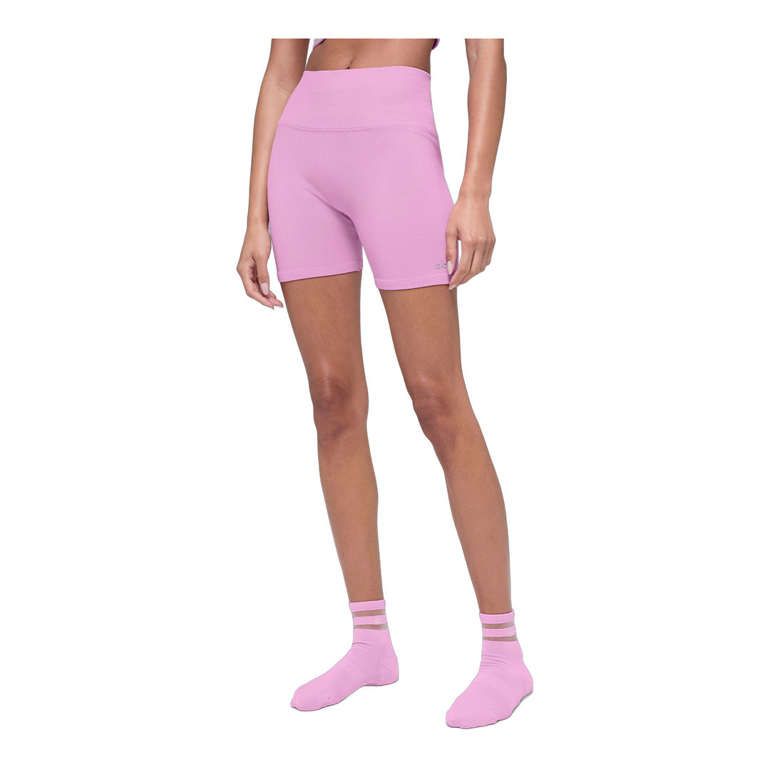 alo 5" Seamless Ribbed Favorite Short - Candy Heart Pink