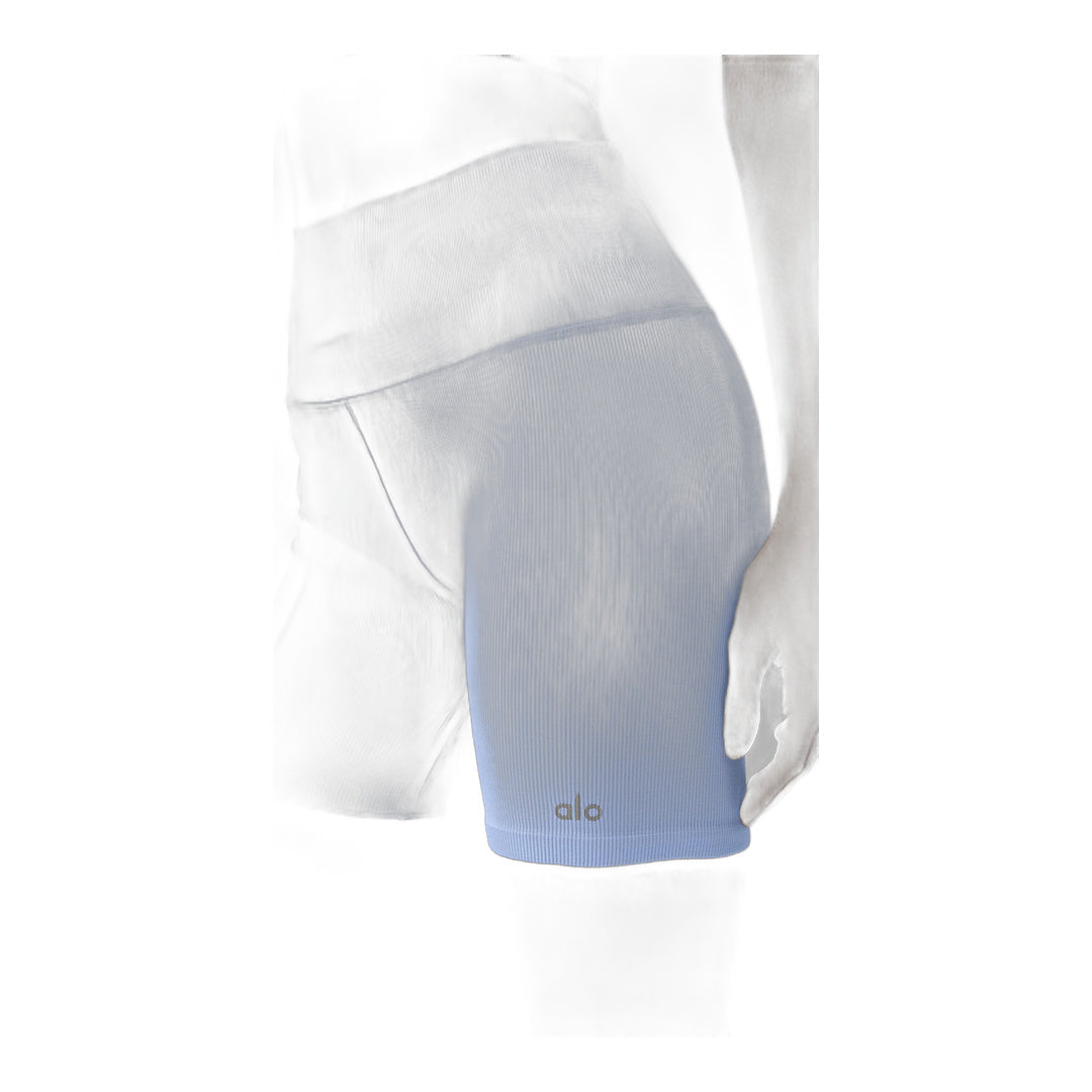 alo 5" Seamless Ribbed Favorite Short - Light Provence Blue