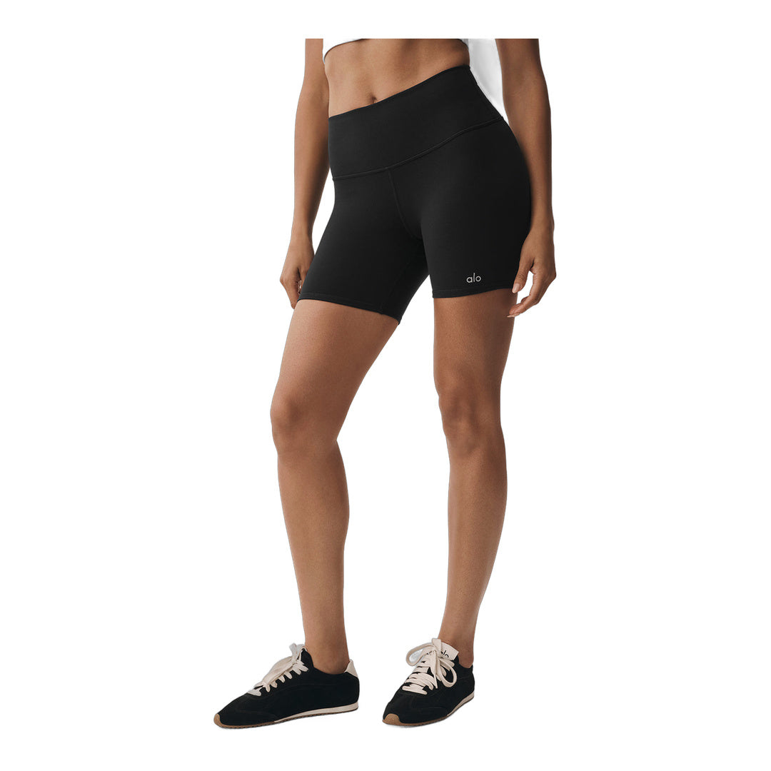 alo 5" Airbrush High-Waist Biker Short - Black