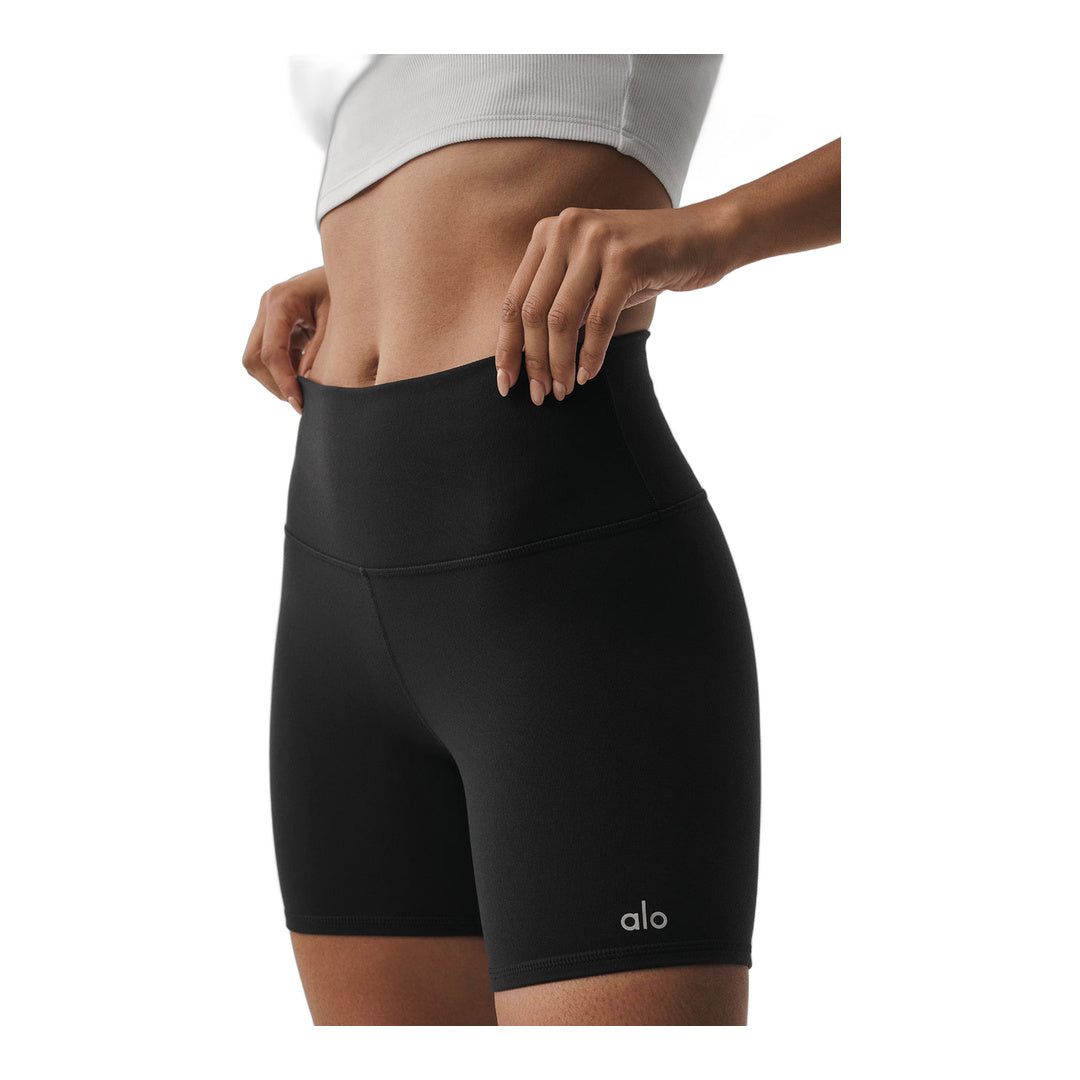 alo 5" Airbrush High-Waist Biker Short - Black