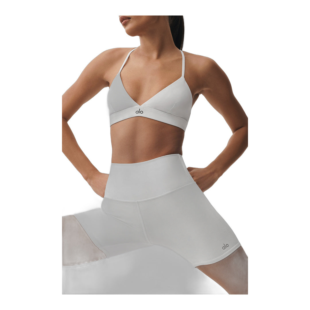 alo 5" Airbrush High-Waist Biker Short - White