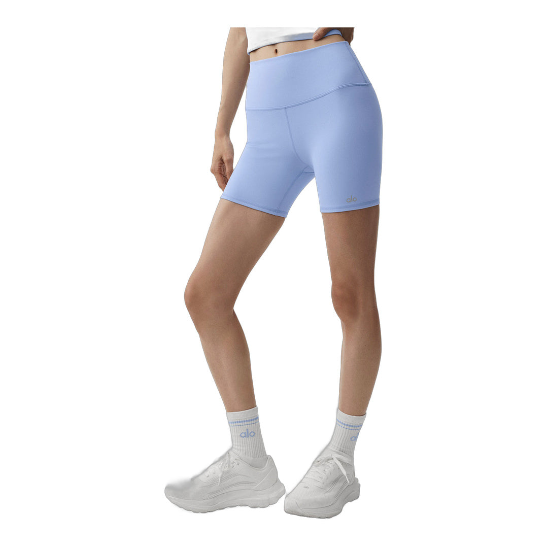 alo 5" Airbrush High-Waist Biker Short - Light Provence Blue