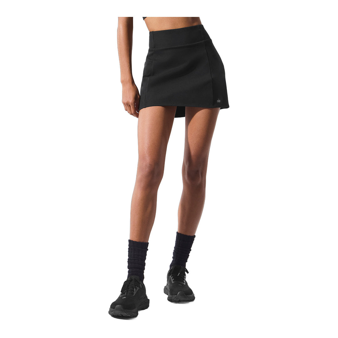 alo Airbrush High-Waist Good Form Tennis Skirt - Black