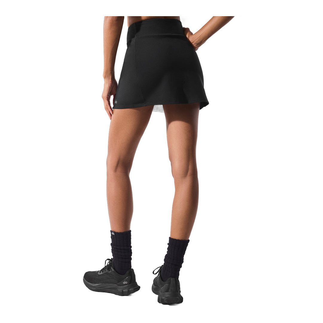 alo Airbrush High-Waist Good Form Tennis Skirt - Black