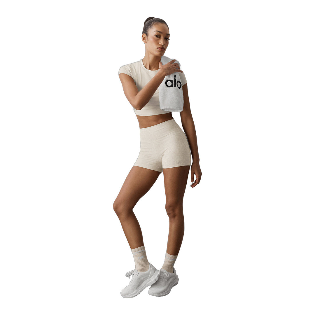 alo 3" Alosoft High-Waist Carefree Short - Oatmeal Heather