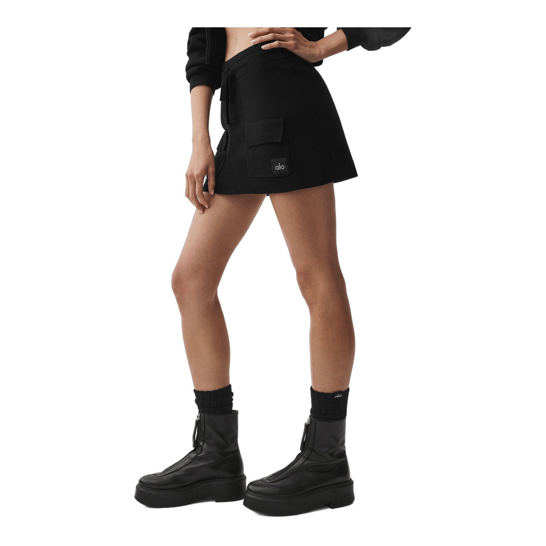 alo Scholar Knit Cargo Skirt - Black