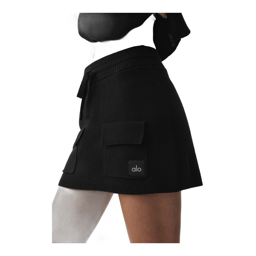 alo Scholar Knit Cargo Skirt - Black