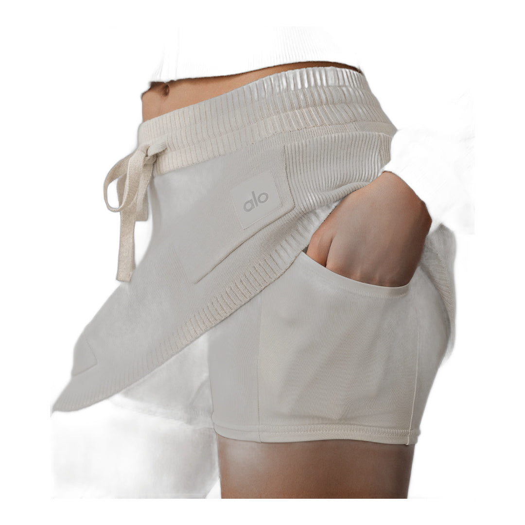 alo Scholar Knit Cargo Skirt - Oatmeal Heather