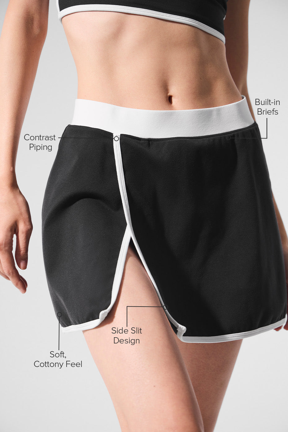 alo Airbrush Streamlined Skirt - Black/White