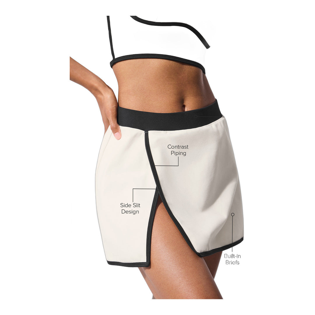 alo Airbrush Streamlined Skirt - Ivory/Black