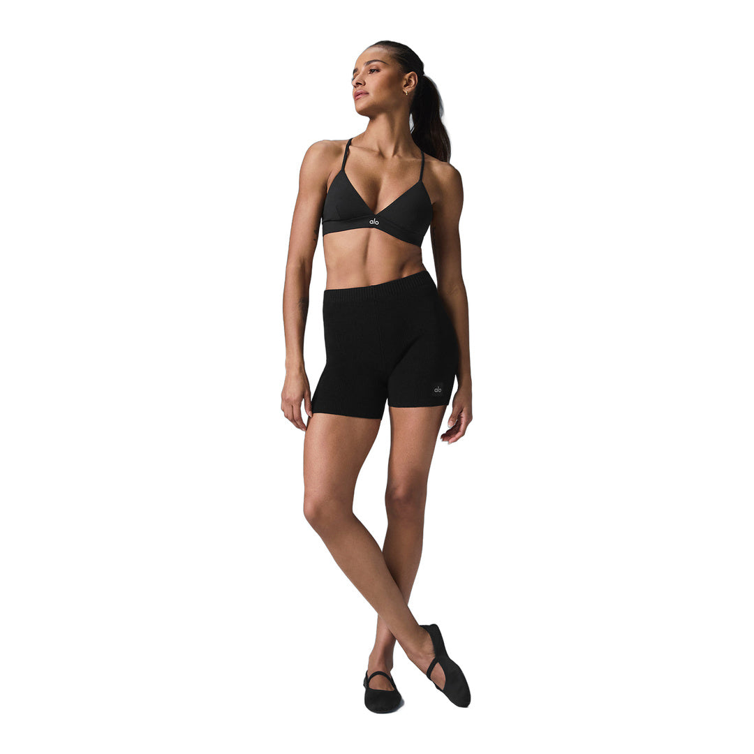 alo Scholar Knit High-Waist Short - Black