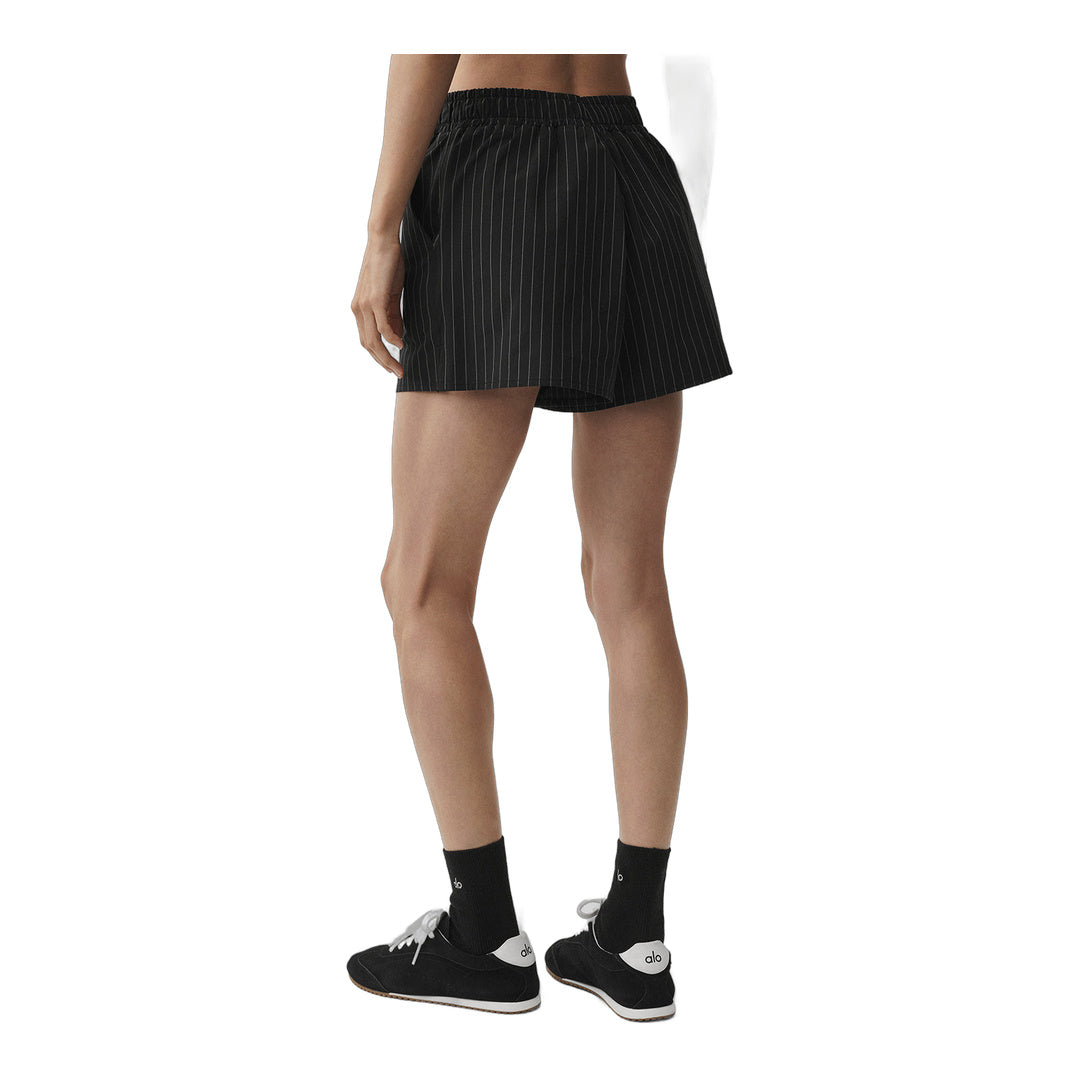 alo Pinstripe Daylight Boxer Short - Black/Titanium