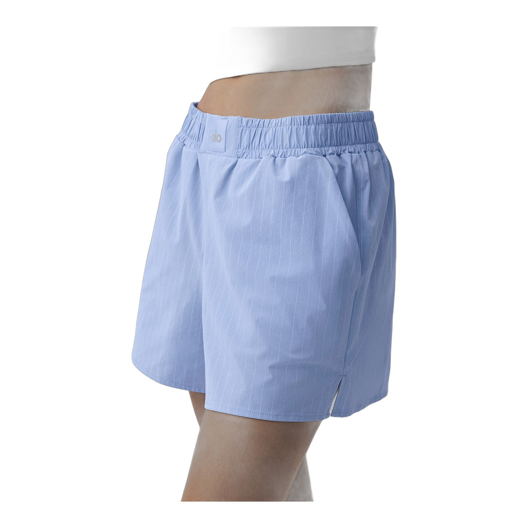 alo Pinstripe Daylight Boxer Short - Light Provence Blue/White