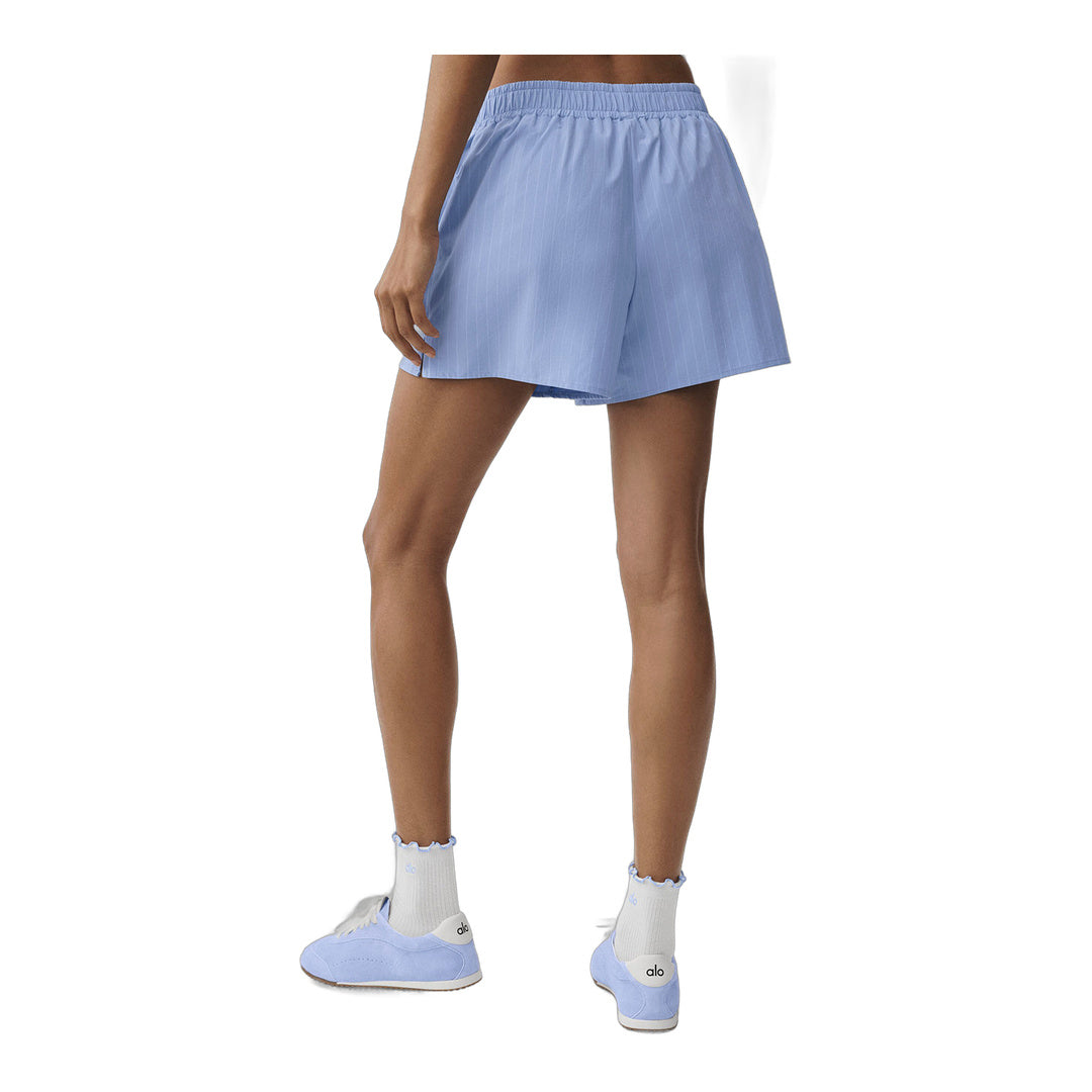 alo Pinstripe Daylight Boxer Short - Light Provence Blue/White