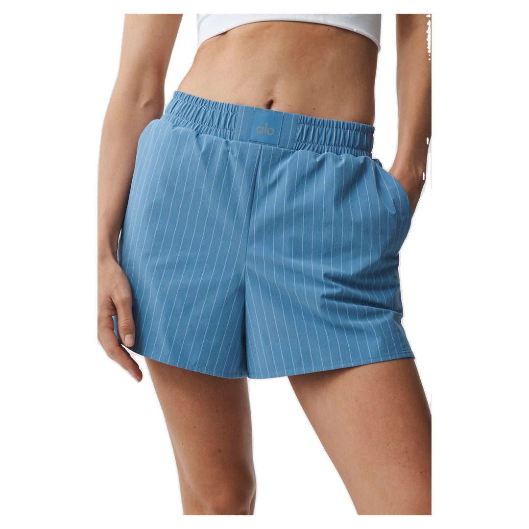 ALO Pinstripe Daylight Boxer Short - California Blue/White