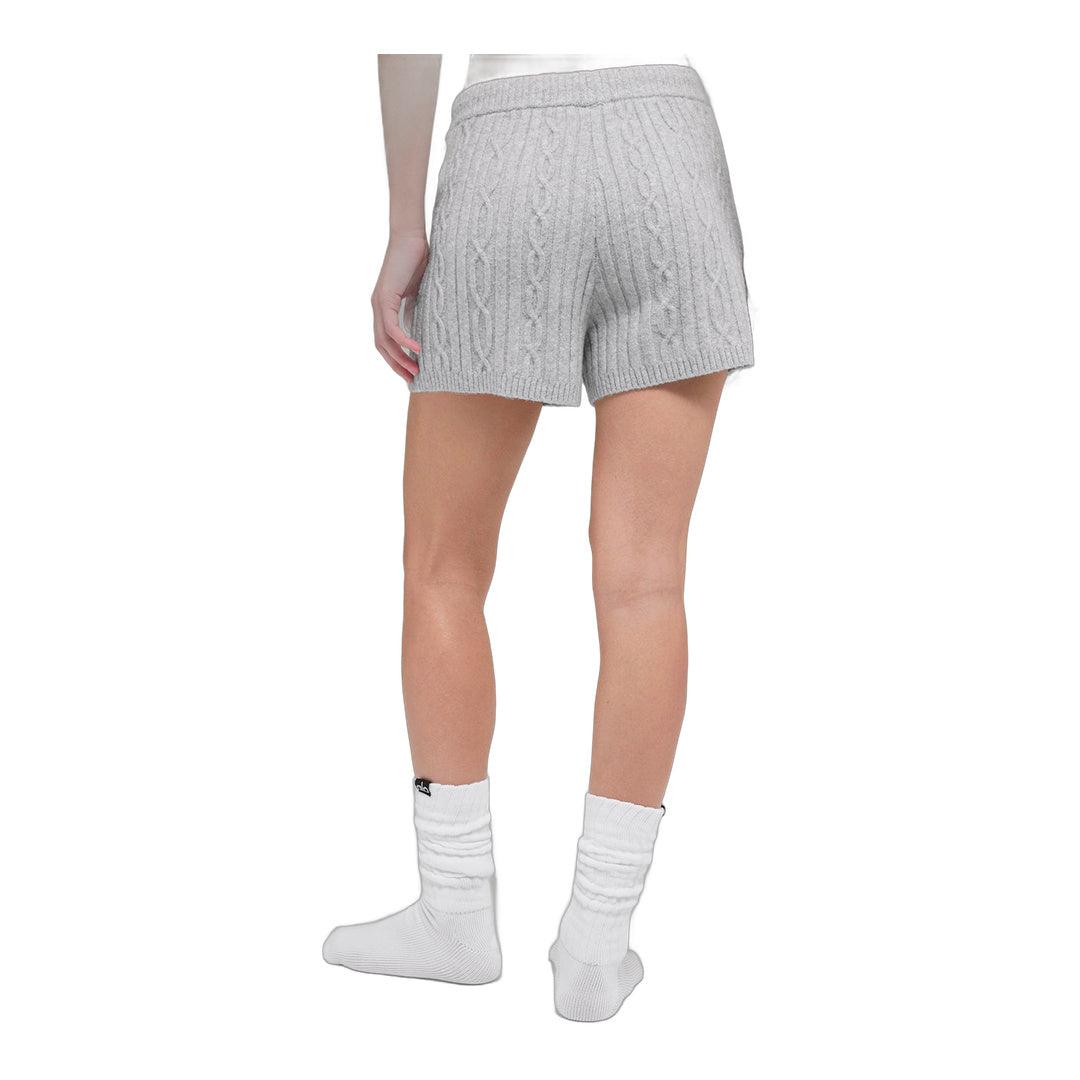 alo Cable Knit Winter Bliss Short - Athletic Heather Grey