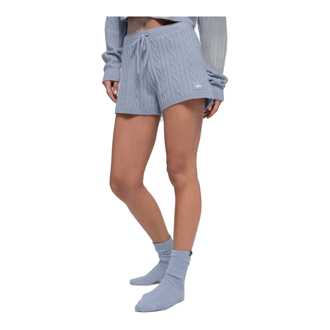 alo Cable Knit Winter Bliss Short - Winter Frost