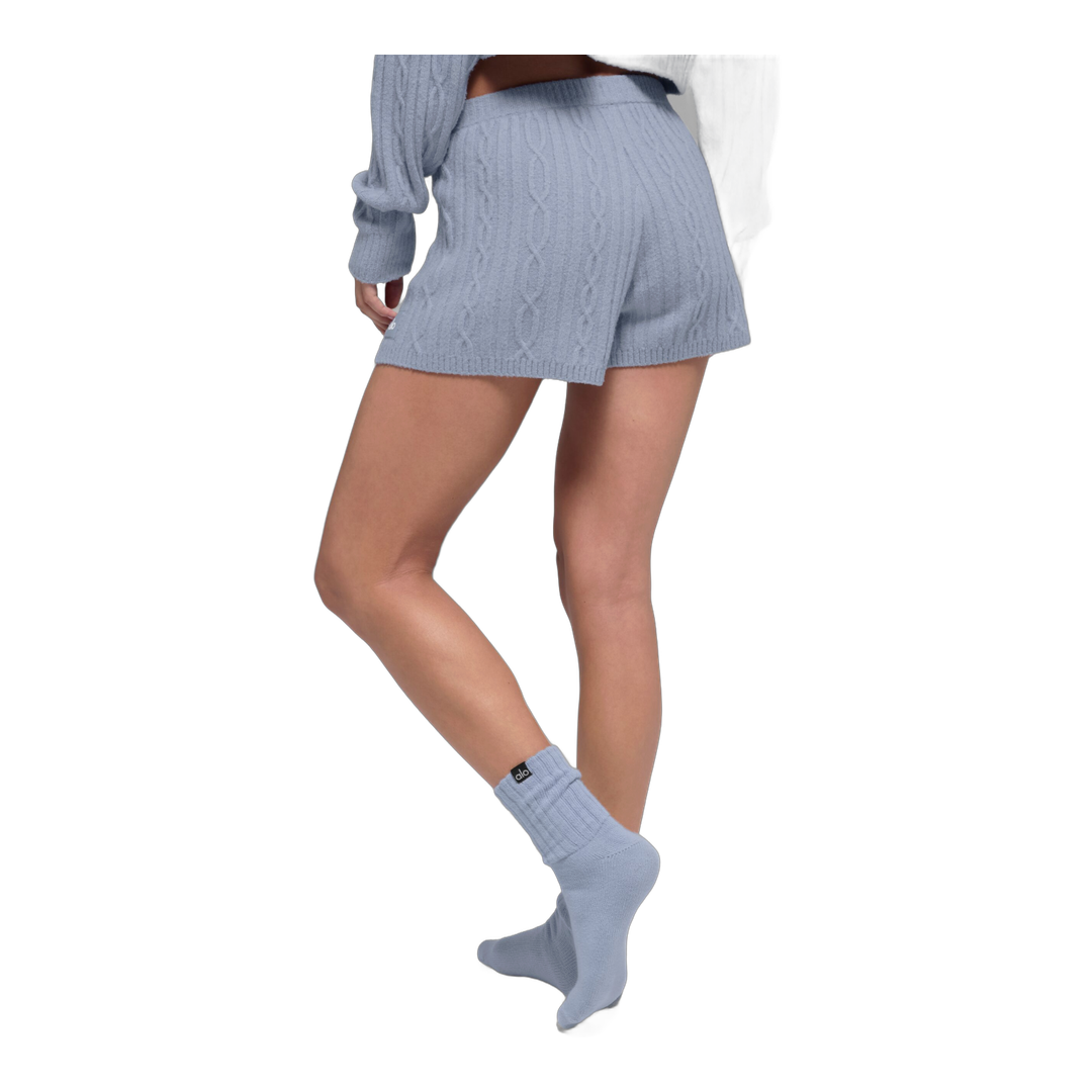 alo Cable Knit Winter Bliss Short - Winter Frost