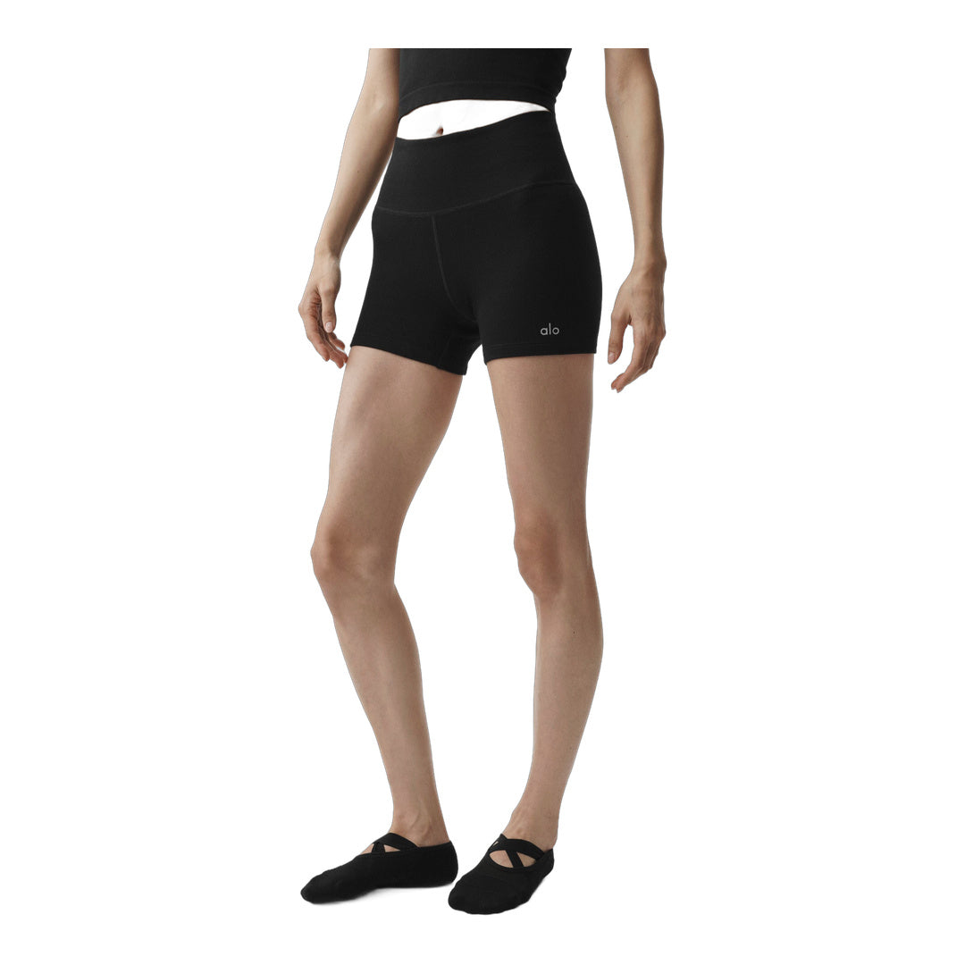 alo 4" Seamless Modal Ribbed High-Waist Short - Black