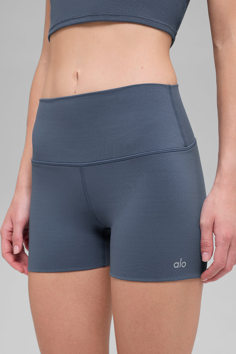 alo 3" ALO Softsculpt High-Waist Precision Short - Bluestone