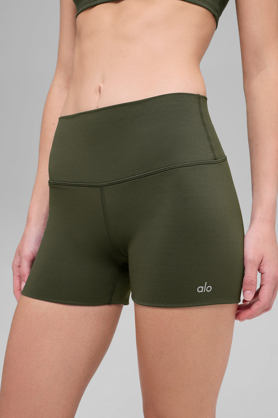 alo 3" ALO Softsculpt High-Waist Precision Short - Green Olive