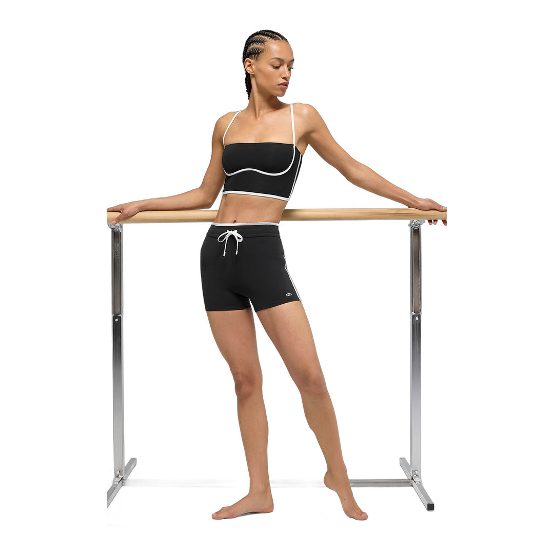alo 4" Airbrush High-Waist Race Pace Short - Black/White