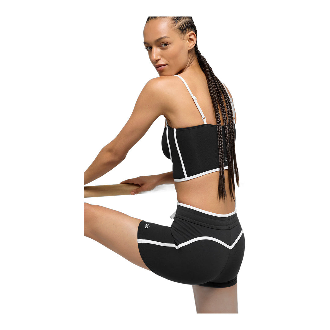 alo 4" Airbrush High-Waist Race Pace Short - Black/White