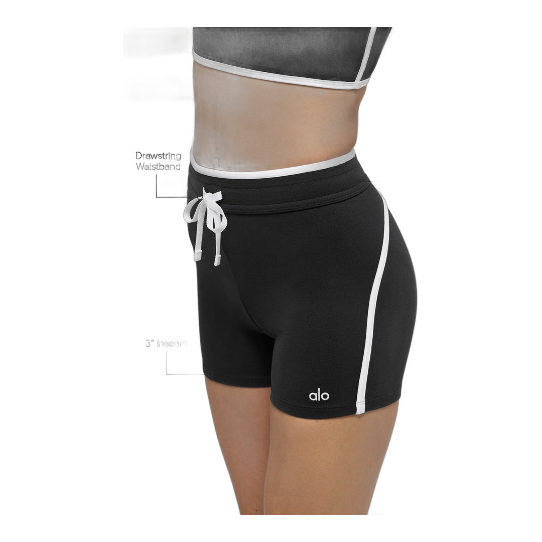 alo 4" Airbrush High-Waist Race Pace Short - Black/White