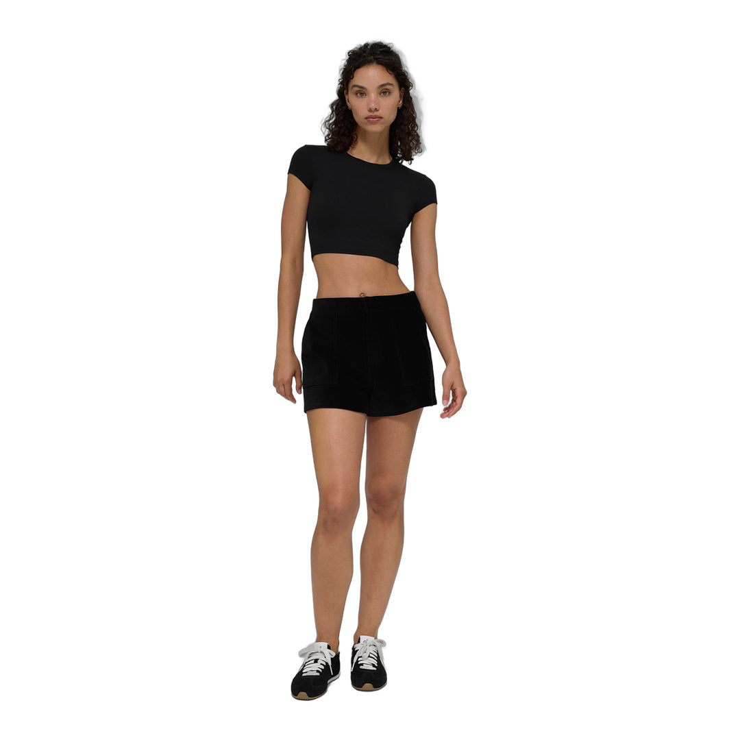 alo Micro Corduroy On Duty Short - Black