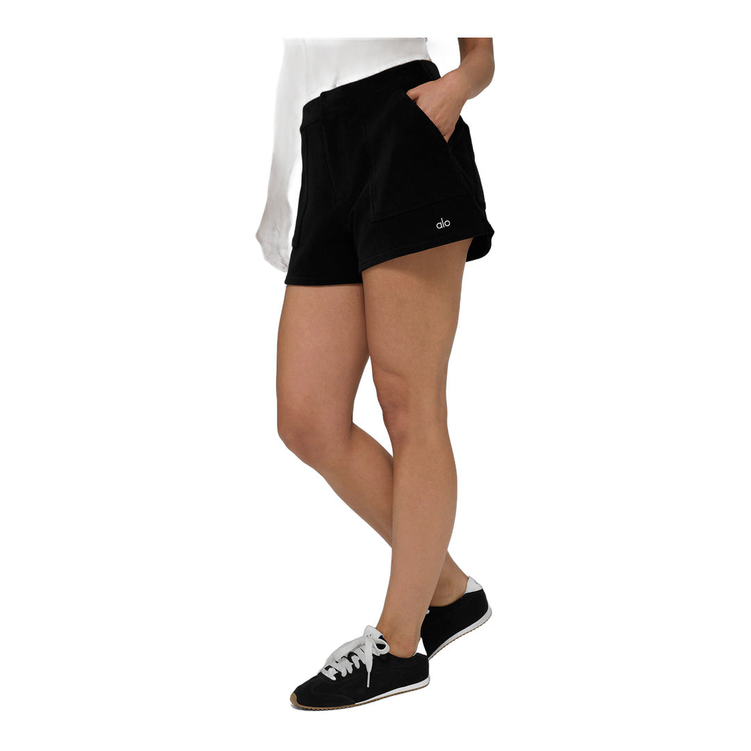 alo Micro Corduroy On Duty Short - Black