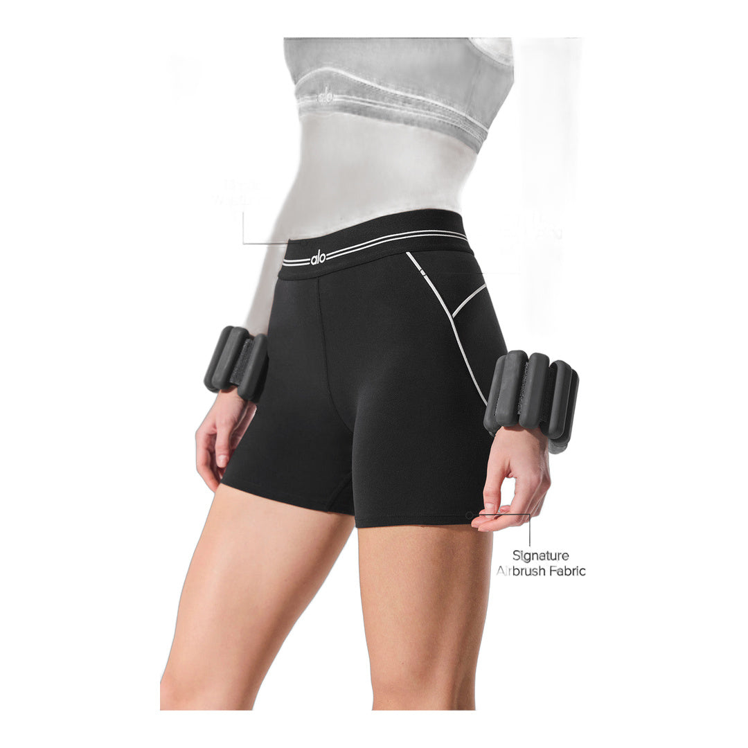 alo 4" Airbrush High-Waist Heart Throb Short - Black/White