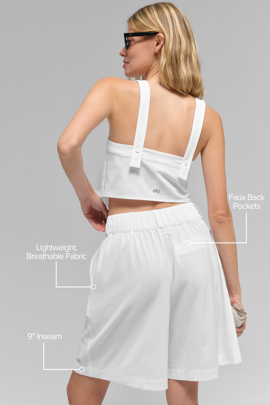 alo High-Waist Dreamscape Short - Semi Sheer White