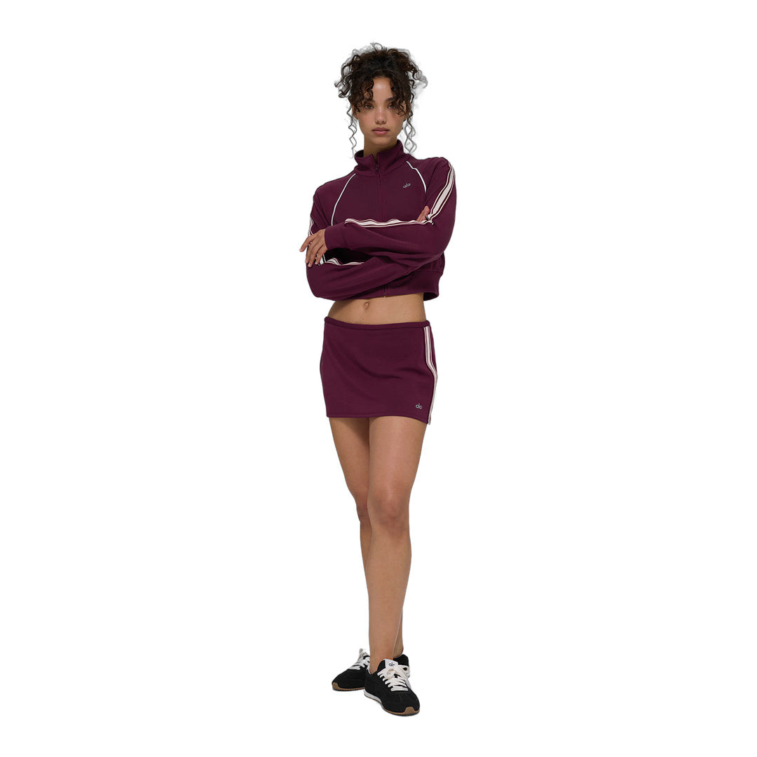 alo Track Star Mini Skirt - Burgundy