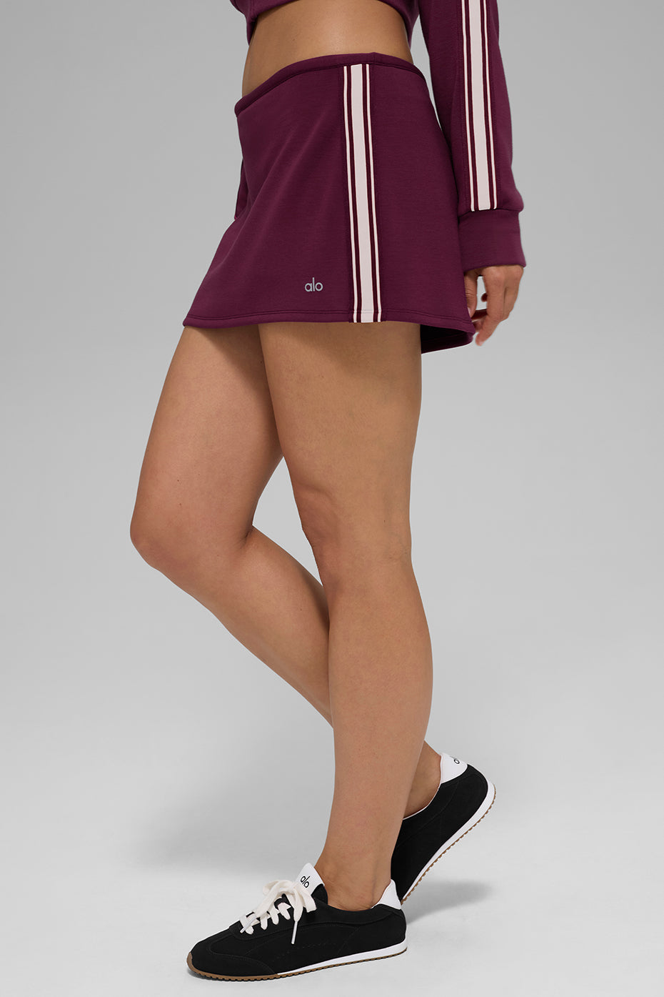 alo Track Star Mini Skirt - Burgundy