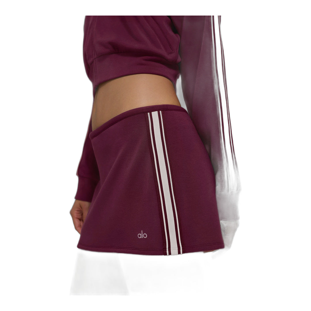 alo Track Star Mini Skirt - Burgundy