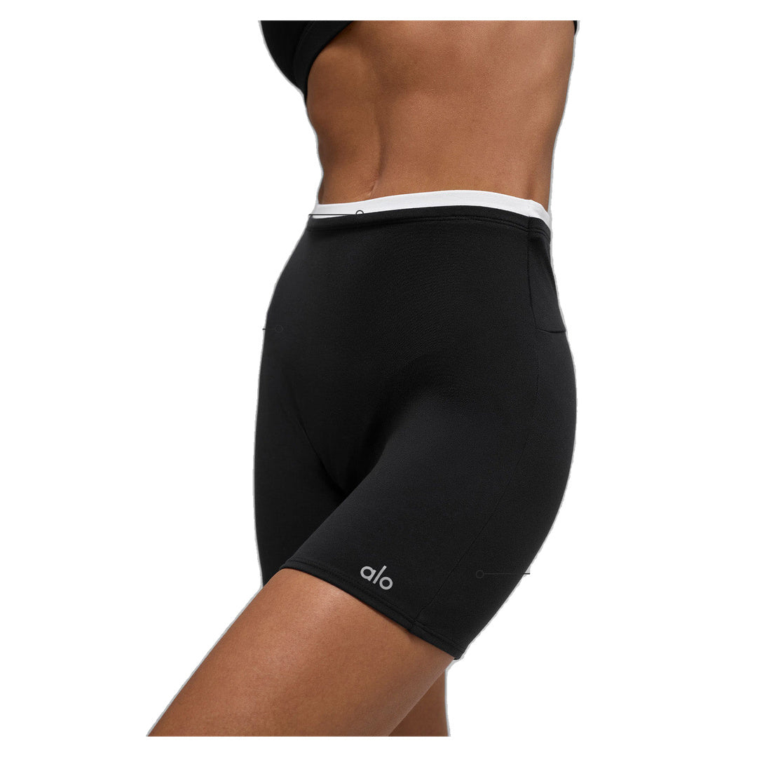 ALO 5" Airbrush Double Up Short - Black/White