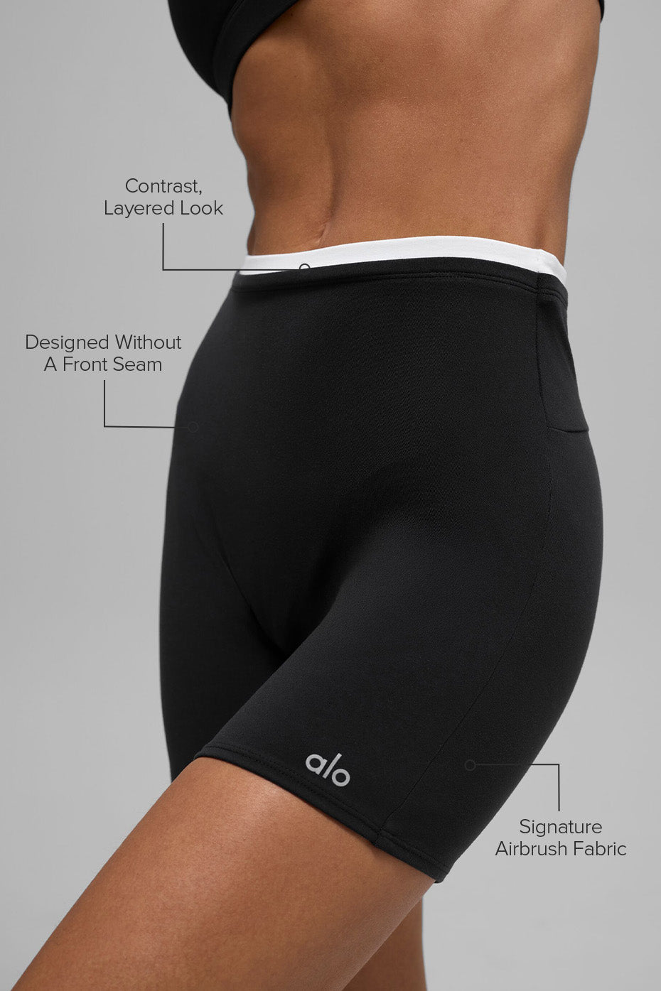 alo 5" Airbrush Double Up Short - Black/White