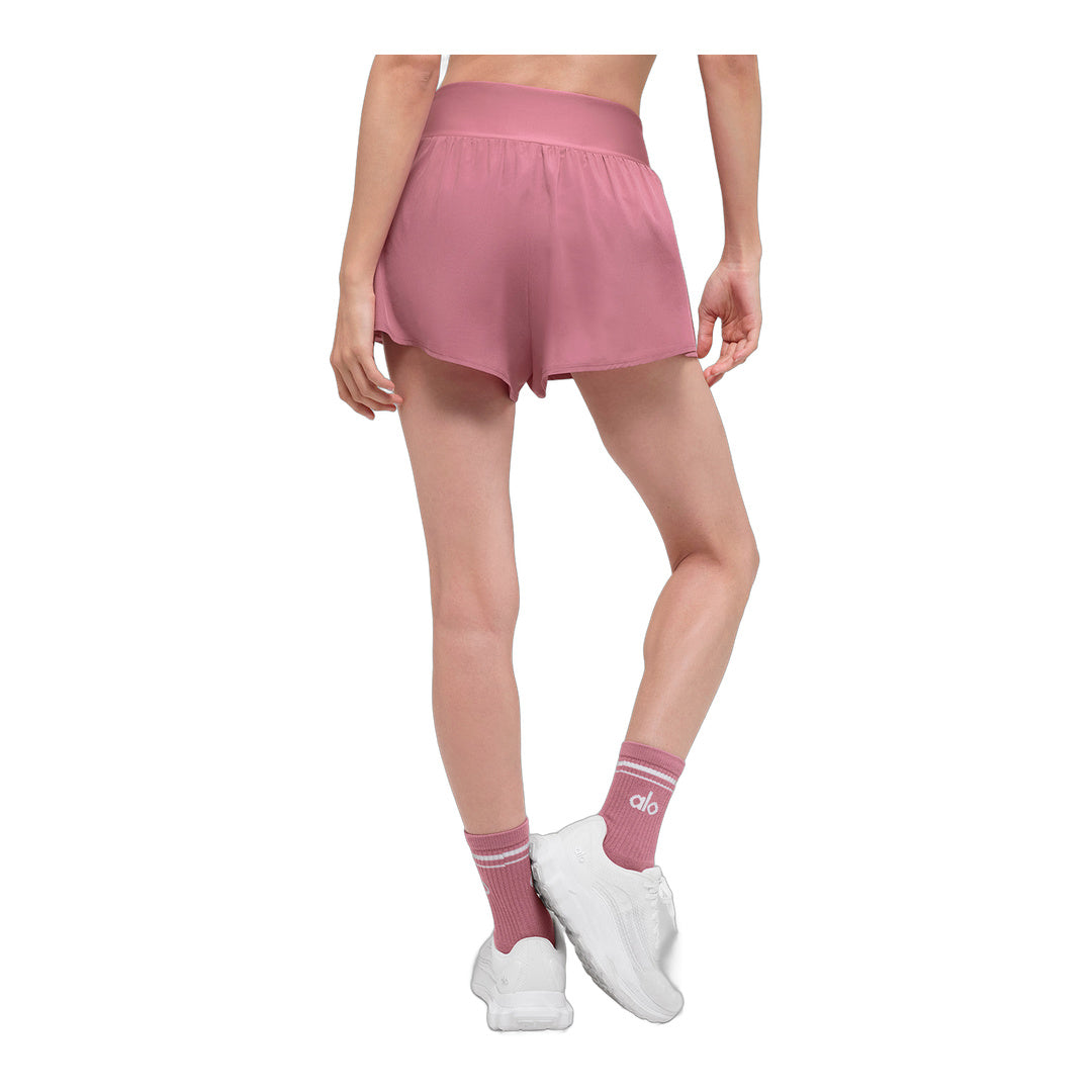 alo V-Cute Running Short - Pink Wild Rose