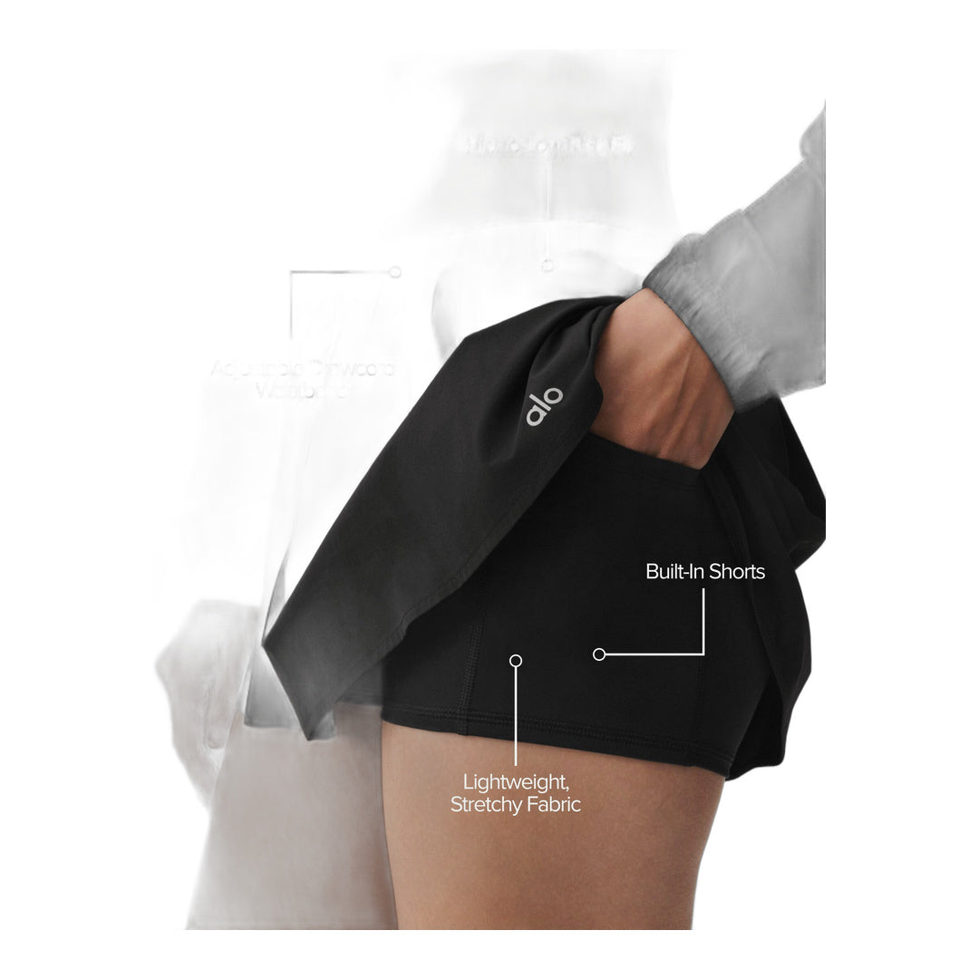 alo Breezy Tennis Skirt - Black