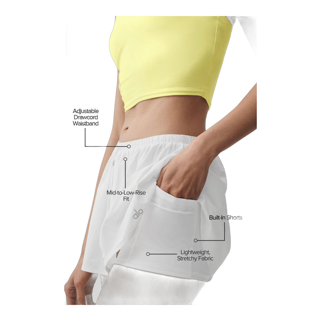 alo Breezy Tennis Skirt - White