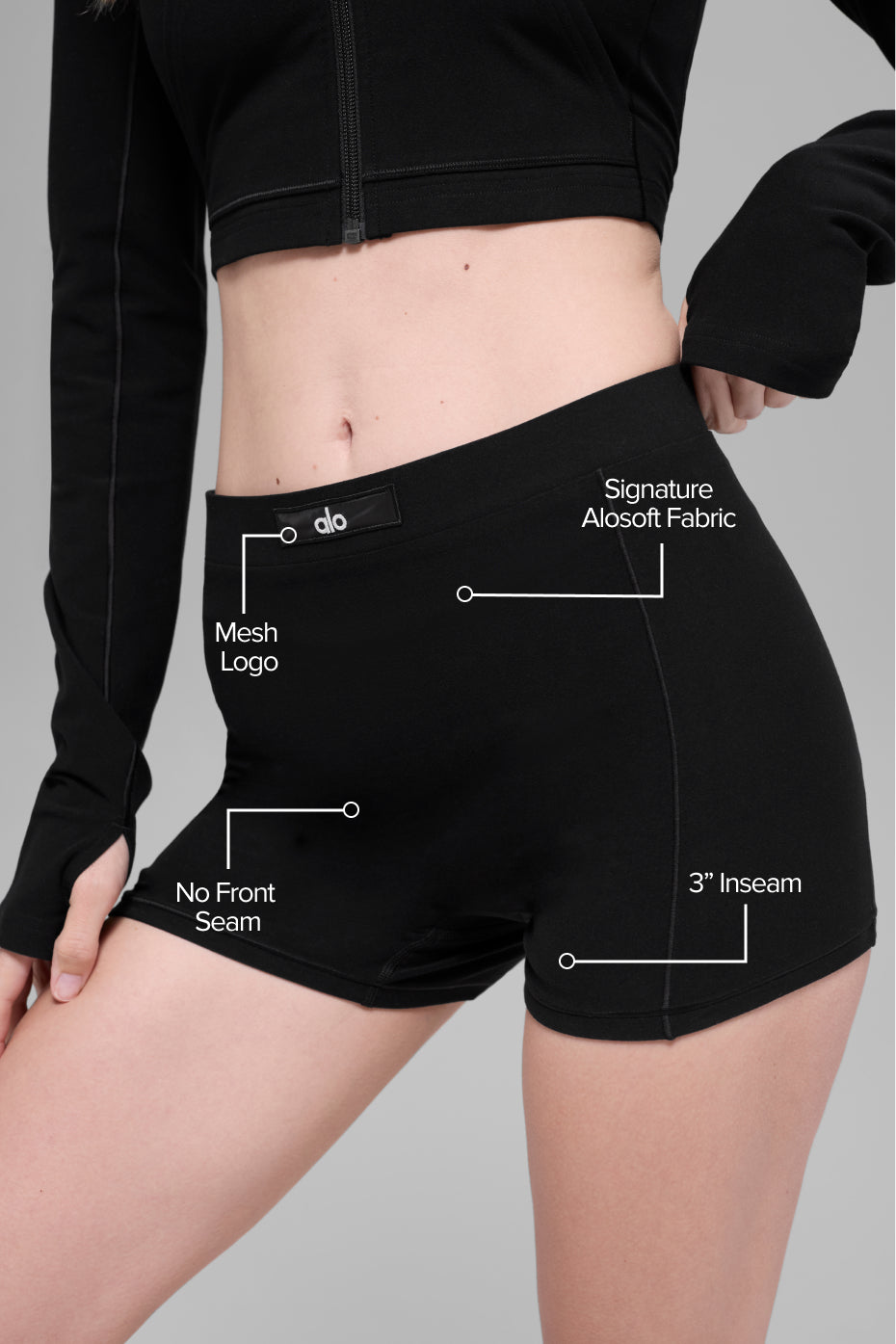 alo Alosoft Sincere Micro Short - Black
