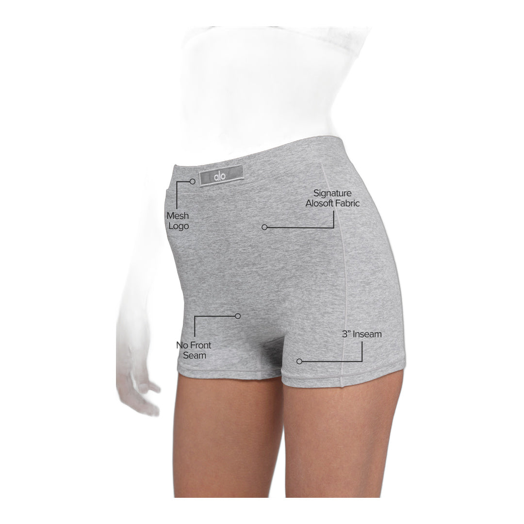 alo Alosoft Sincere Micro Short - Athletic Heather Grey