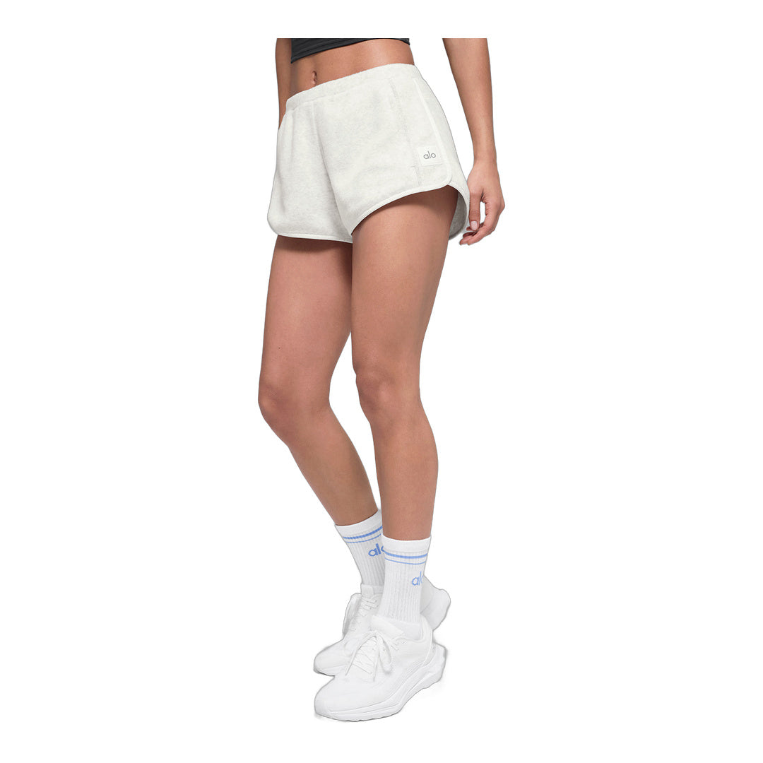 alo Polar Fleece Retreat Short - White Heather Grey